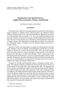 Introduction to the Special Issue on Applied Macroeconomics, Finance, and Banking