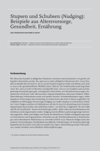 Stupsen und Schubsen (Nudging): Beispiele aus Altersvorsorge, Gesundheit, Ernährung