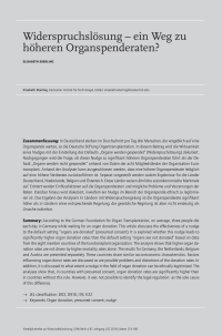 Widerspruchslösung – ein Weg zu höheren Organspenderaten?