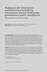 Nudging in der Schulmensa: Verhaltenswissenschaftliche Erkenntnisse können Ernährungsgewohnheiten positiv beeinflussen