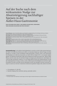 Auf der Suche nach dem wirksamsten Nudge zur Absatzsteigerung nachhaltiger Speisen in der Außer-Haus-Gastronomie