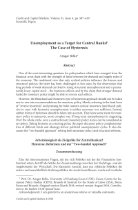 Unemployment as a Target for Central Banks? The Case of Hysteresis