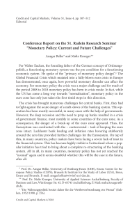 Conference Report on the 51. Radein Research Seminar “Monetary Policy: Current and Future Challenges”