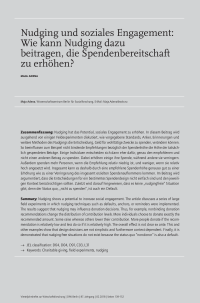 Nudging und soziales Engagement: Wie kann Nudging dazu beitragen, die Spendenbereitschaft zu erhöhen?