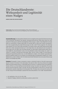 Die Deutschlandrente: Wirksamkeit und Legitimität eines Nudges