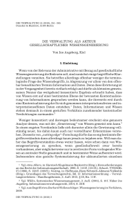 Die Verwaltung als Akteur gesellschaftlicher Wissensgenerierung