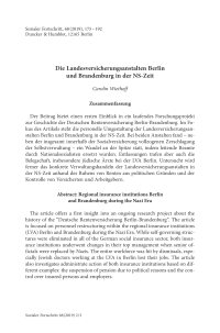 Die Landesversicherungsanstalten Berlin und Brandenburg in der NS-Zeit