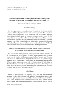 Aufbaugenerationen in der Arbeiterrentenversicherung: Entnazifizierung und personelle Kontinuitäten nach 1945