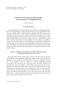 Inklusion und Exklusion: Rentenpolitik im rassistischen NS-Wohlfahrtsstaat