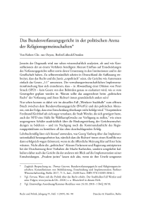 Das Bundesverfassungsgericht in der politischen Arena der Religionsgemeinschaften