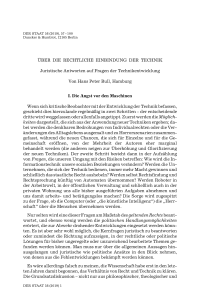 Über die rechtliche Einbindung der Technik