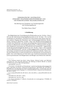 Demokratische Legitimation zwischen Staatsorganisationsrecht und grundrechtlichem Teilhabeanspruch