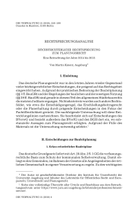Höchstrichterliche Rechtsprechung zum Planungsrecht