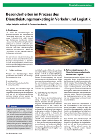 Besonderheiten im Prozess des Dienstleistungsmarketing in Verkehr und Logistik