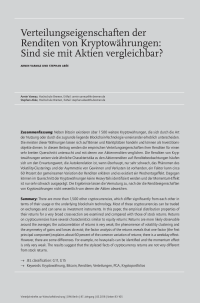 Verteilungseigenschaften der Renditen von Kryptowährungen: Sind sie mit Aktien vergleichbar?