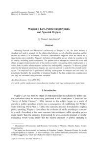 Wagner’s Law, Public Employment, and Spanish Regions