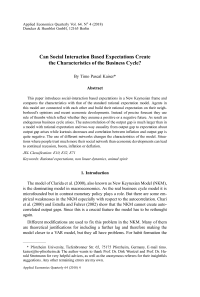 Can Social Interaction Based Expectations Create the Characteristics of the Business Cycle?