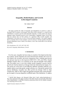 Inequality, Redistribution, and Growth in Developed Countries