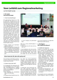 Vom Leitbild zum Regionalmarketing