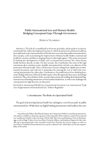 Public International Law and Human Health: Bridging Conceptual Gaps Through Governance
