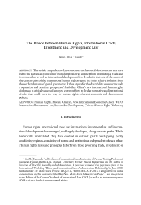 The Divide Between Human Rights, International Trade, Investment and Development Law