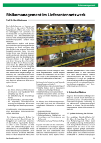 Risikomanagement im Lieferantennetzwerk