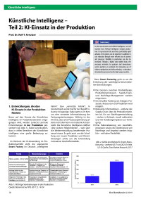 Künstliche Intelligenz – Teil 2: KI-Einsatz in der Produktion