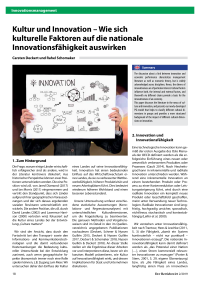Kultur und Innovation – Wie sich kulturelle Faktoren auf die nationale Innovationsfähigkeit auswirken