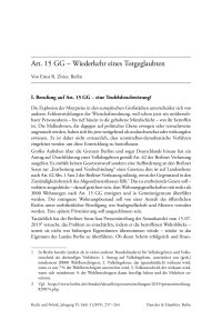 Art. 15 GG – Wiederkehr eines Totgeglaubten