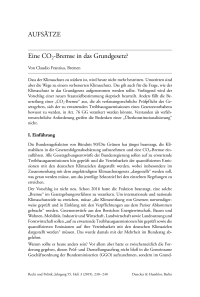 Eine CO2-Bremse in das Grundgesetz?