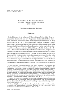 Schlesische Medizinstudenten an der Frankfurter Viadrina (1700 – 1811)