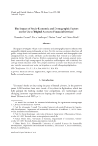 The Impact of Socio-Economic and Demographic Factors on the Use of Digital Access to Financial Services