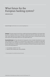 What future for the European banking system?