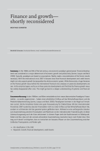 Finance and growth—shortly reconsidered