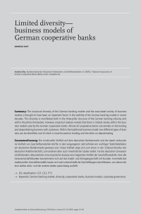Limited diversity—business models of German cooperative banks