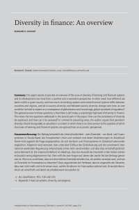 Diversity in finance: An overview