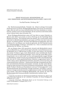 Ernst-Wolfgang Böckenförde an der Freiburger Rechtswissenschaftlichen Fakultät