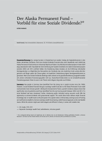 Der Alaska Permanent Fund – Vorbild für eine Soziale Dividende?