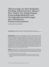Altersvorsorge aus dem Baukasten: Försiktig, balenserad oder offensiv? Eine Analyse der Anlagestrategie, Finanzanlagenallokation und Vermögenswertveränderungen des schwedischen Prämienrentensystems