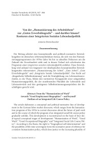 Von der „Humanisierung des Arbeitslebens“ zur „Guten Erwerbsbiografie“ – und darüber hinaus? Konturen einer Integrierten Sozialen Lebenslaufpolitik