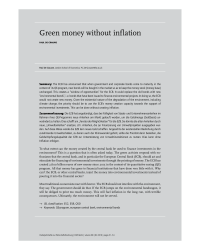 Green money without inflation