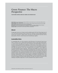 Green Finance: The Macro Perspective