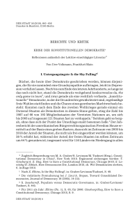 Krise der konstitutionellen Demokratie?