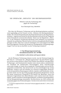 Die zweifache „Diktatur“ des Reichspräsidenten