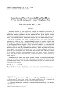 Determinants of Value Creation in Oil and Gas Firms: A Firm-Specific Comparative Study Using Panel Data
