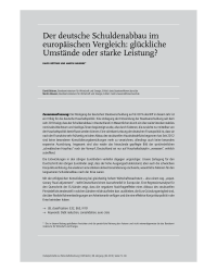 Der deutsche Schuldenabbau im europäischen Vergleich: glückliche Umstände oder starke Leistung?