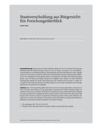 Staatsverschuldung aus Bürgersicht: Ein Forschungsüberblick