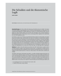 Die Schulden und die ökonomische Logik