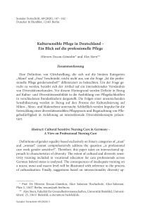 Kultursensible Pflege in Deutschland – Ein Blick auf die professionelle Pflege