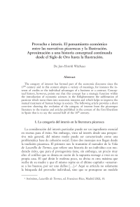 Provecho e interés. El pensamiento económico entre las narrativas picarescas y la Ilustración. Aproximación a una historia conceptual continuada desde el Siglo de Oro hasta la Ilustración